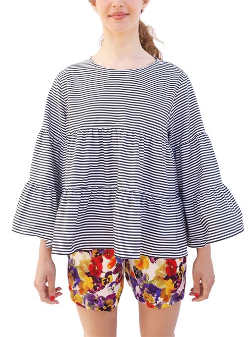 blusa a righe bianche e nere Laboratorio Capri | MIRÒRIGABN